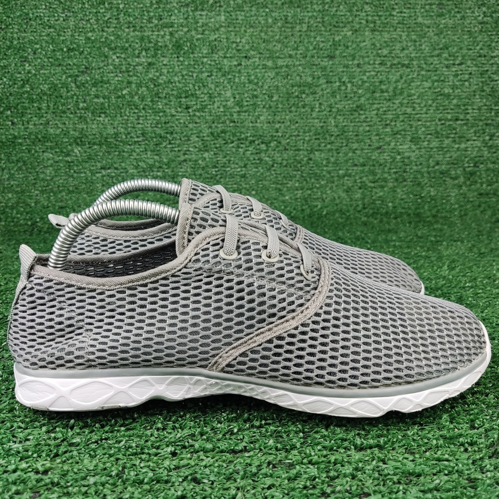 Pooluly Water Shoes Mens 41 Grey Mesh Athletic Quick Dry Beach Sneakers